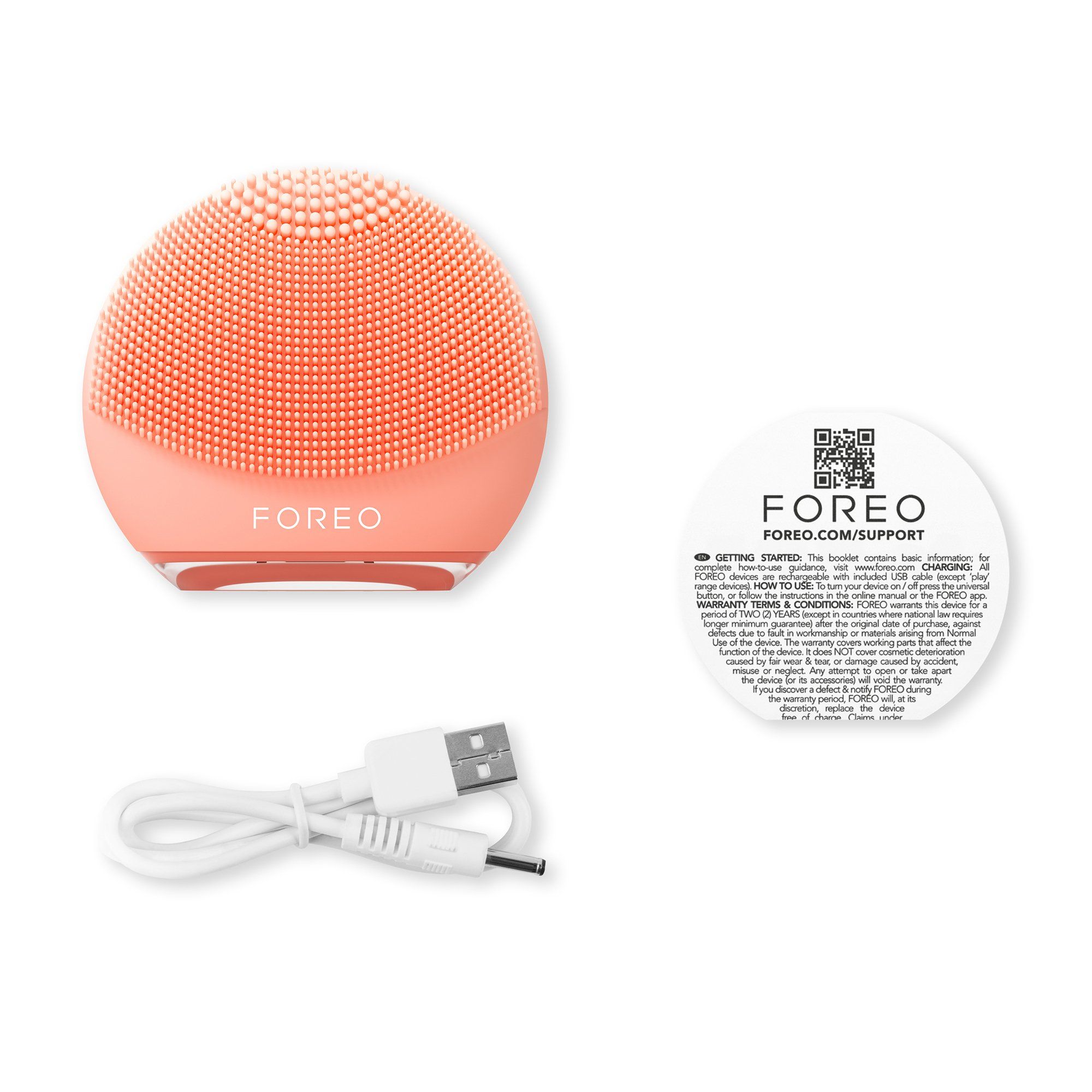 FOREO LUNA™ 4 Go Travel-Friendly Facial Cleansing & Massaging Device - Perfect Peach