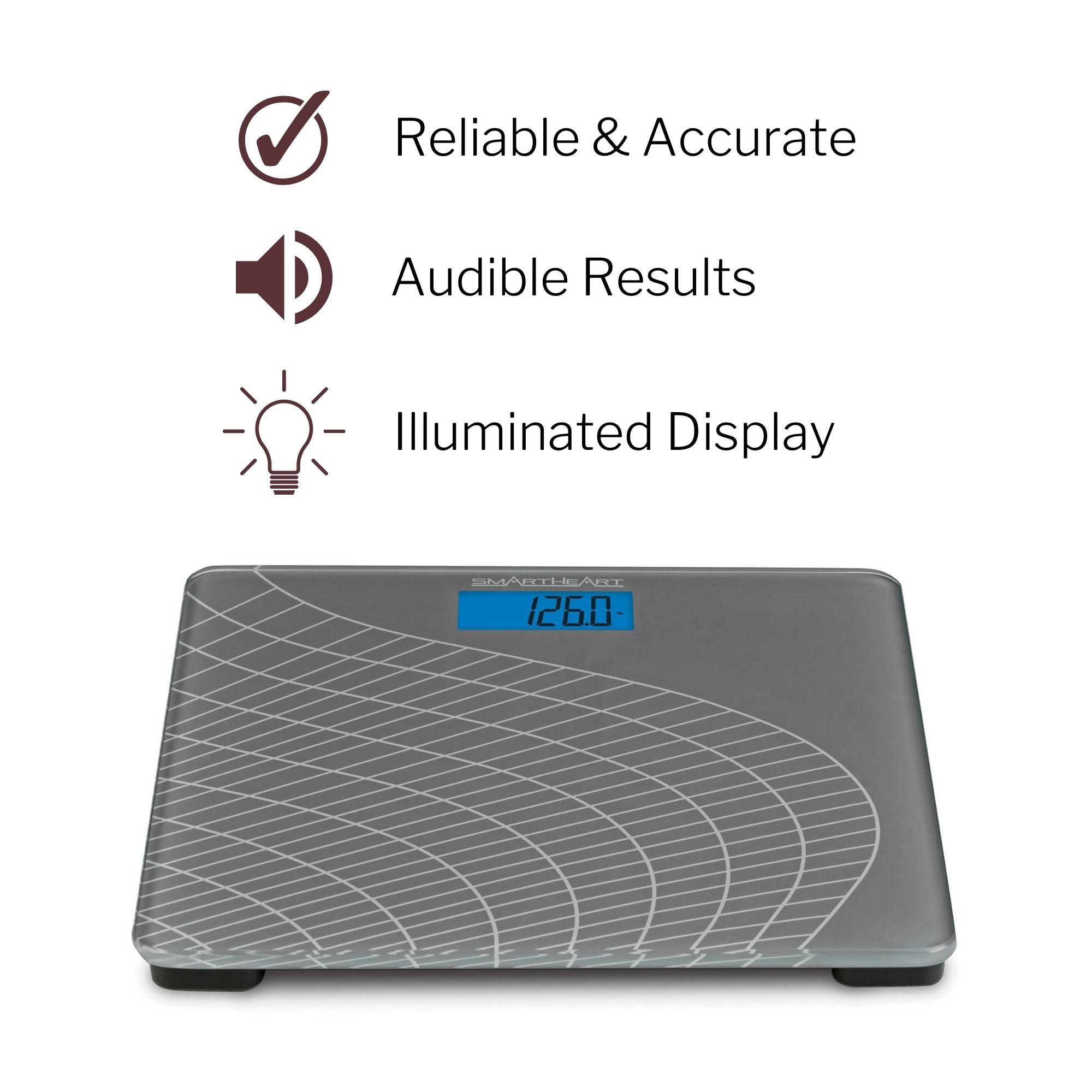 Smartheart Talking Digital Scale | Audible Results in English or Spanish - 438 lbs Weight Capacity