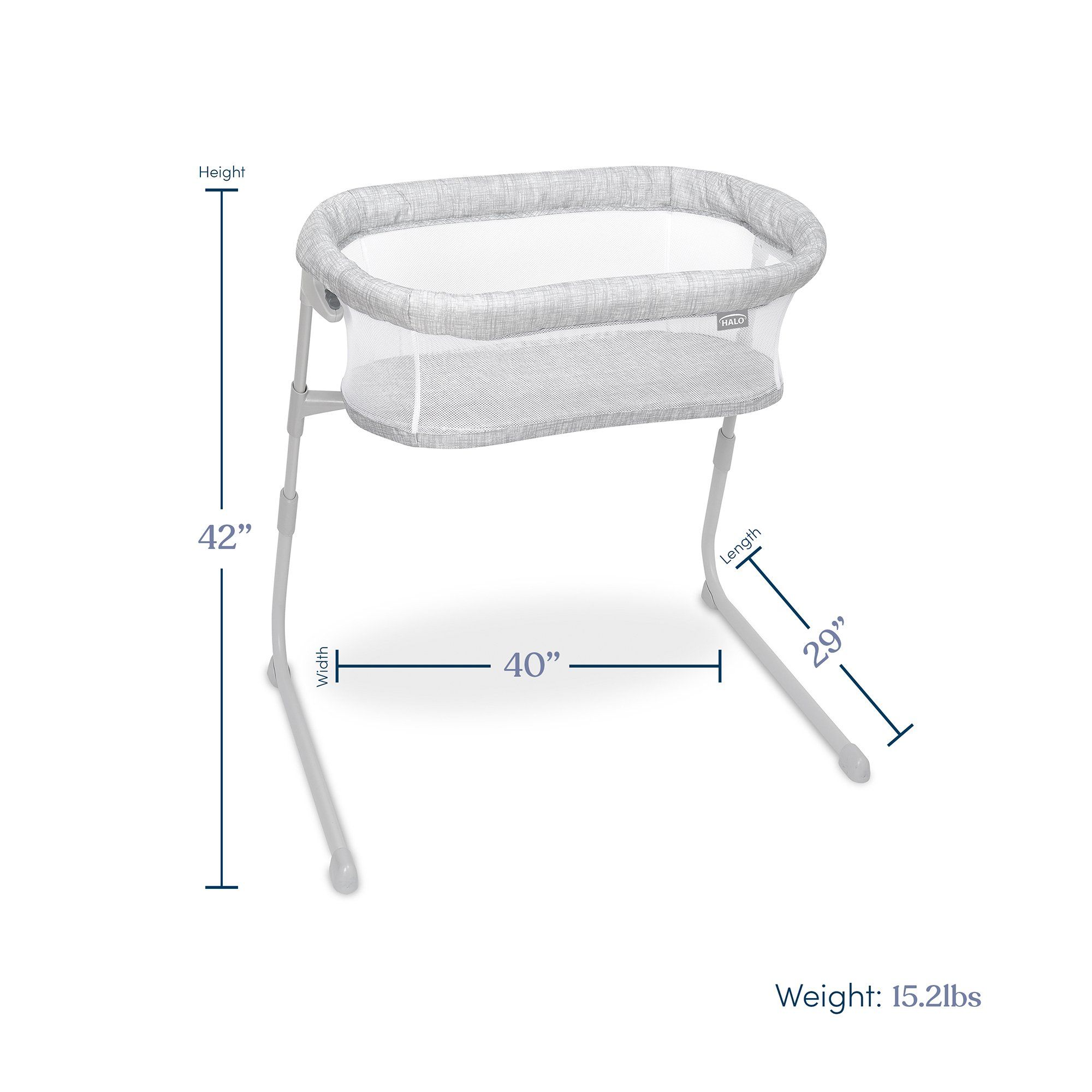 HALO Bassinest Flex Portable Bassinet (0 To 5 Months) - Heather Weave