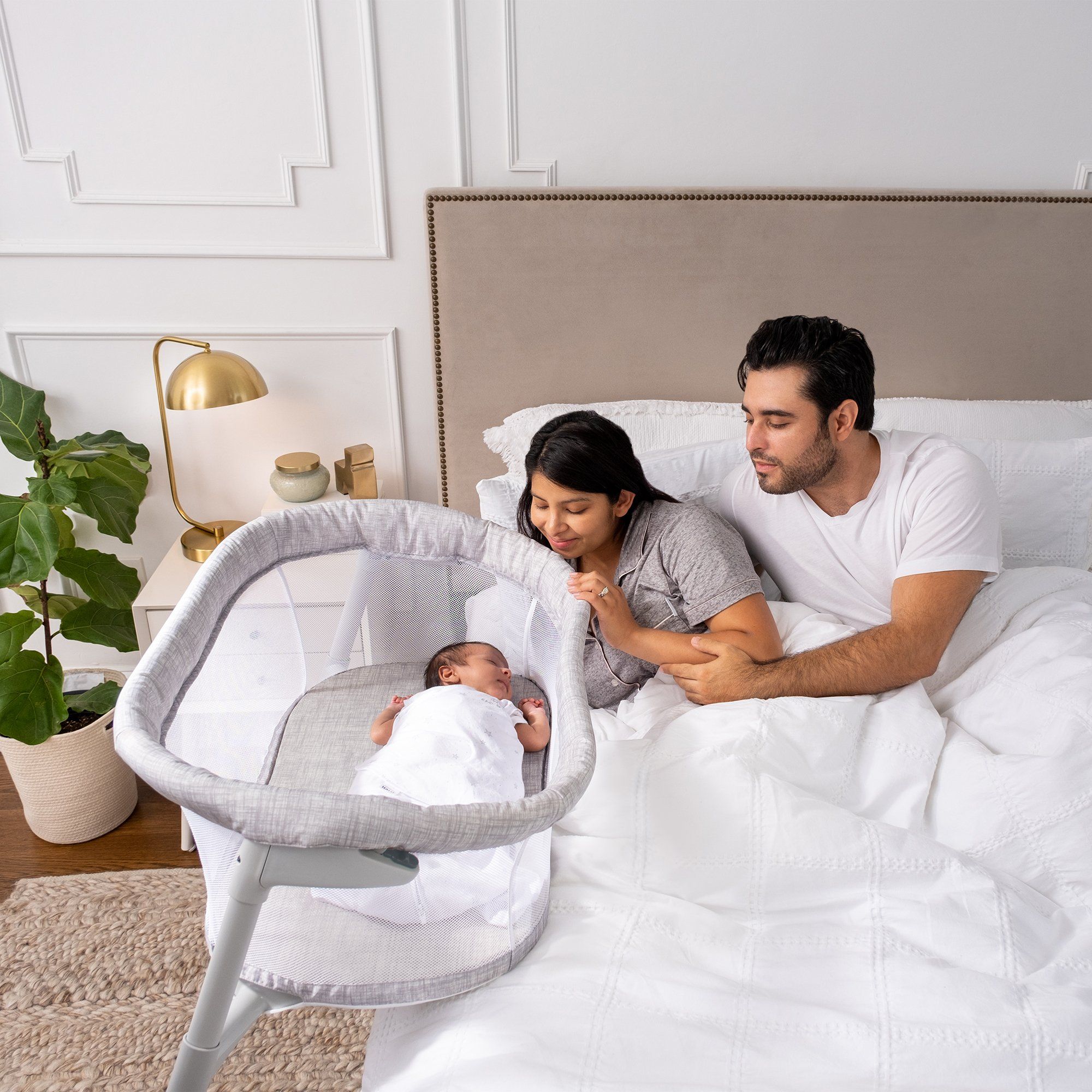 HALO Bassinest Flex Portable Bassinet (0 To 5 Months) - Heather Weave