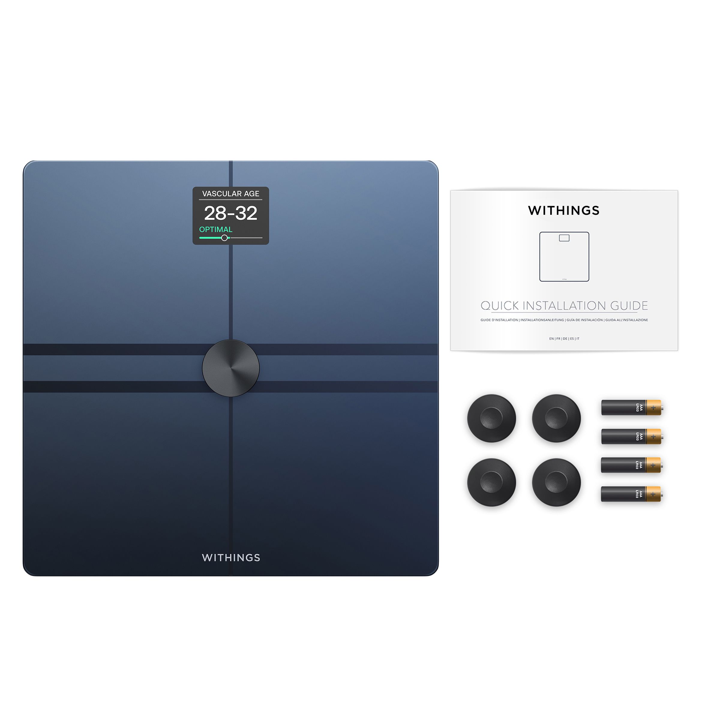 Withings Complete Body Composition Analysis Wi-Fi Smart Scale with LCD Color Screen - Black