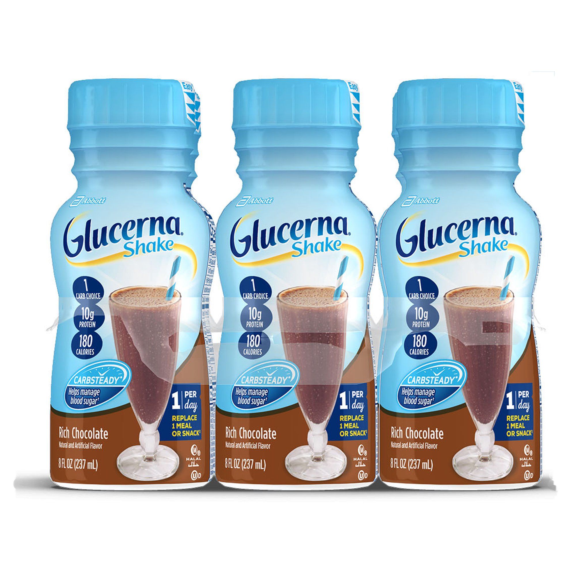 Glucerna Diabetic Protein Shake, Rich Chocolate, 8 fl oz - 6 ct