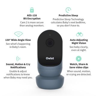 Owlet® Cam Generation 2, Smart HD Video Monitor - Bedtime Blue