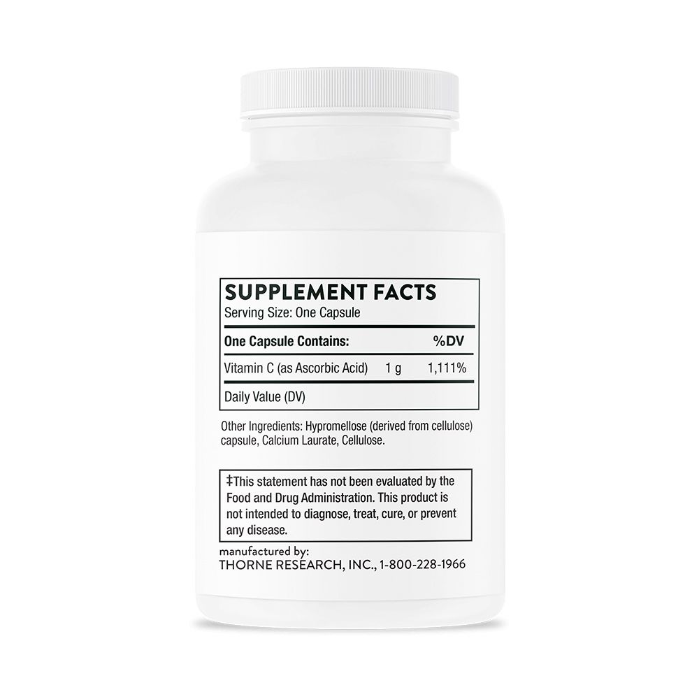 Thorne Ascorbic Acid (Vitamin C) - 60 ct