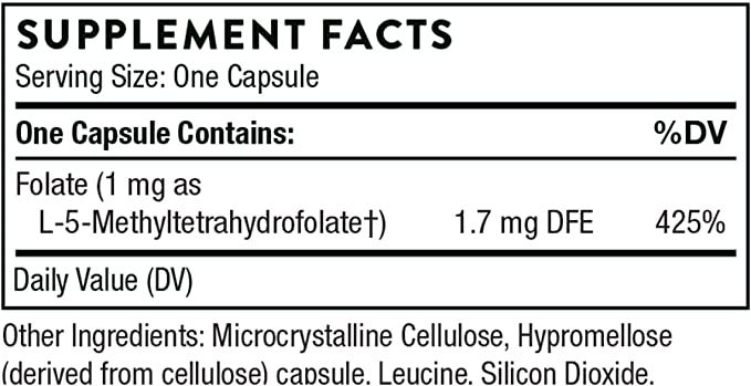 Thorne 5-MTHF 1 mg -  60 ct