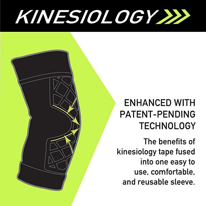 Spark Kinetic Elbow Sleeve Compression Support with Kinesiology Tape, Universal - Large