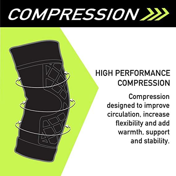 Spark Kinetic Knee Sleeve Compression Support with Kinesiology Tape, Universal - Large