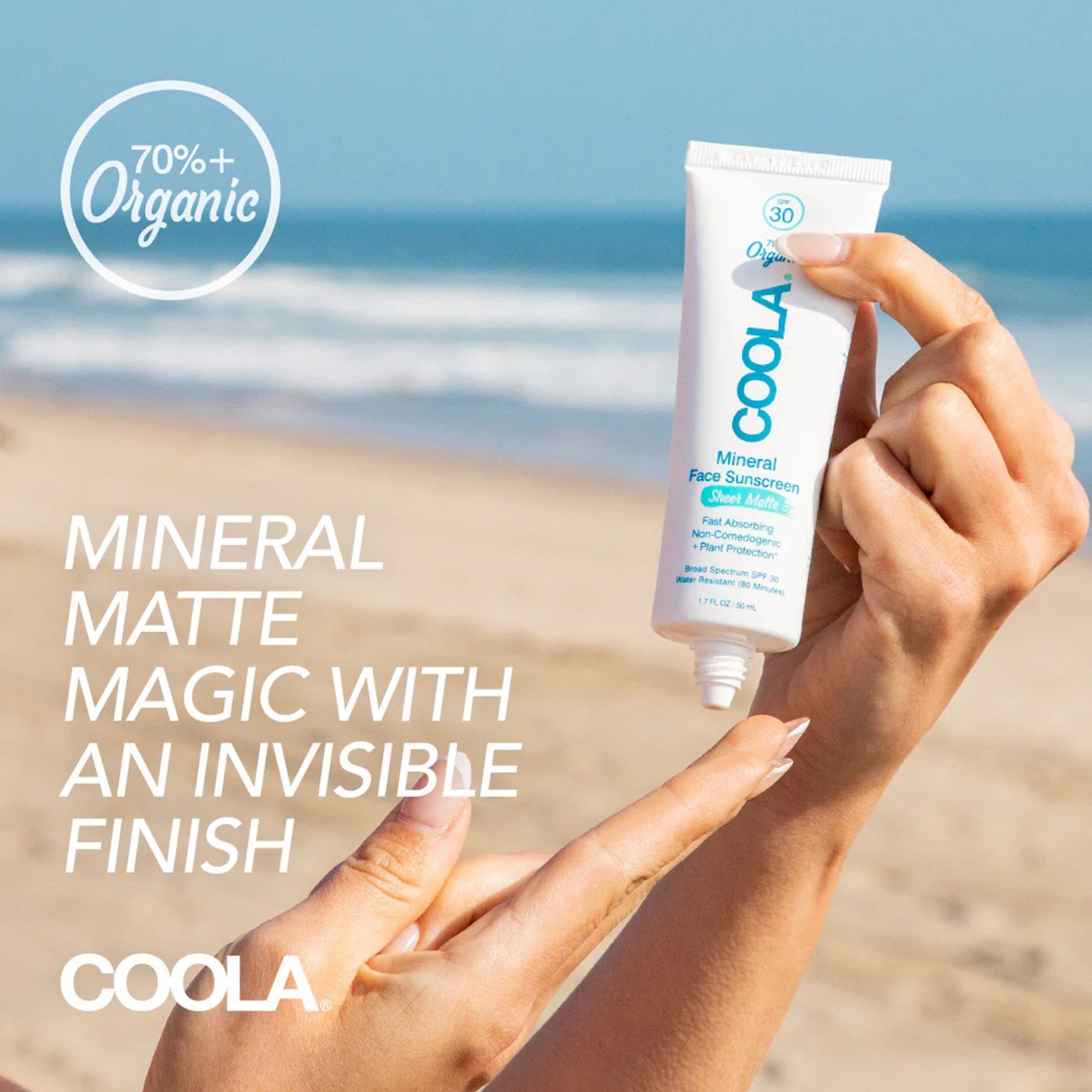 COOLA Mineral Face Organic Tinted Sunscreen Lotion, Sheer Matte, SPF 30 – 1.7 fl oz