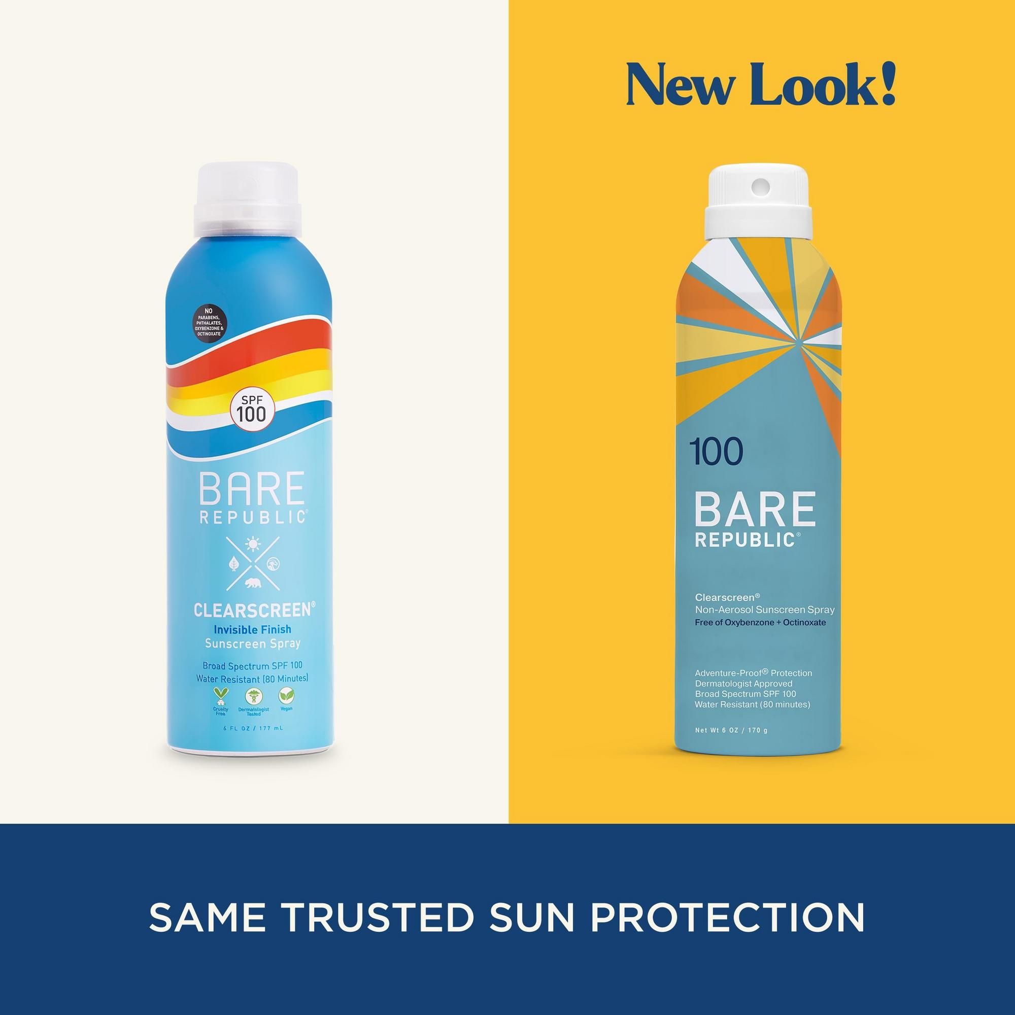 Bare Republic Clearscreen Sunscreen Body Spray, SPF 100 - 6 fl oz