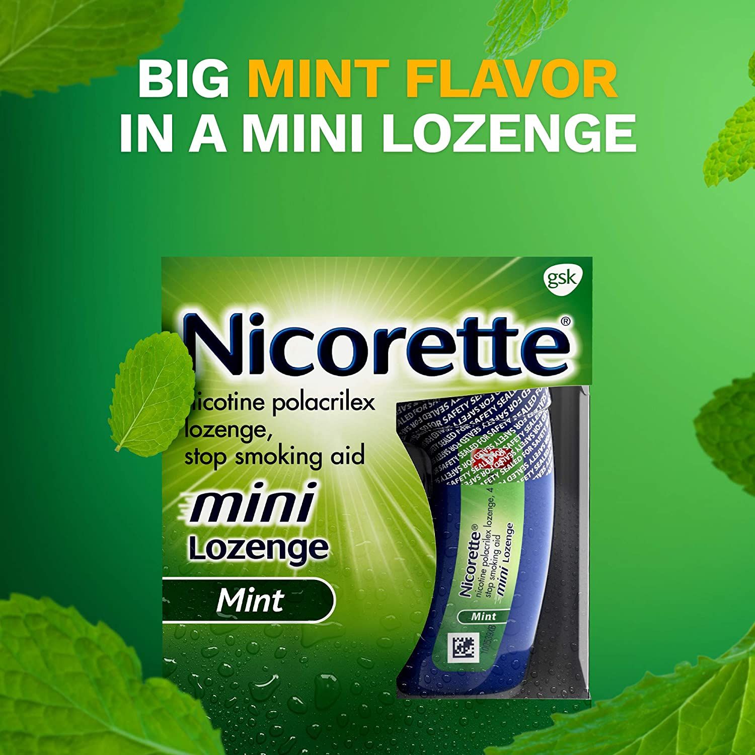 Nicorette Mini Lozenge to Stop Smoking, 4 mg, Mint Flavor - 81 ct