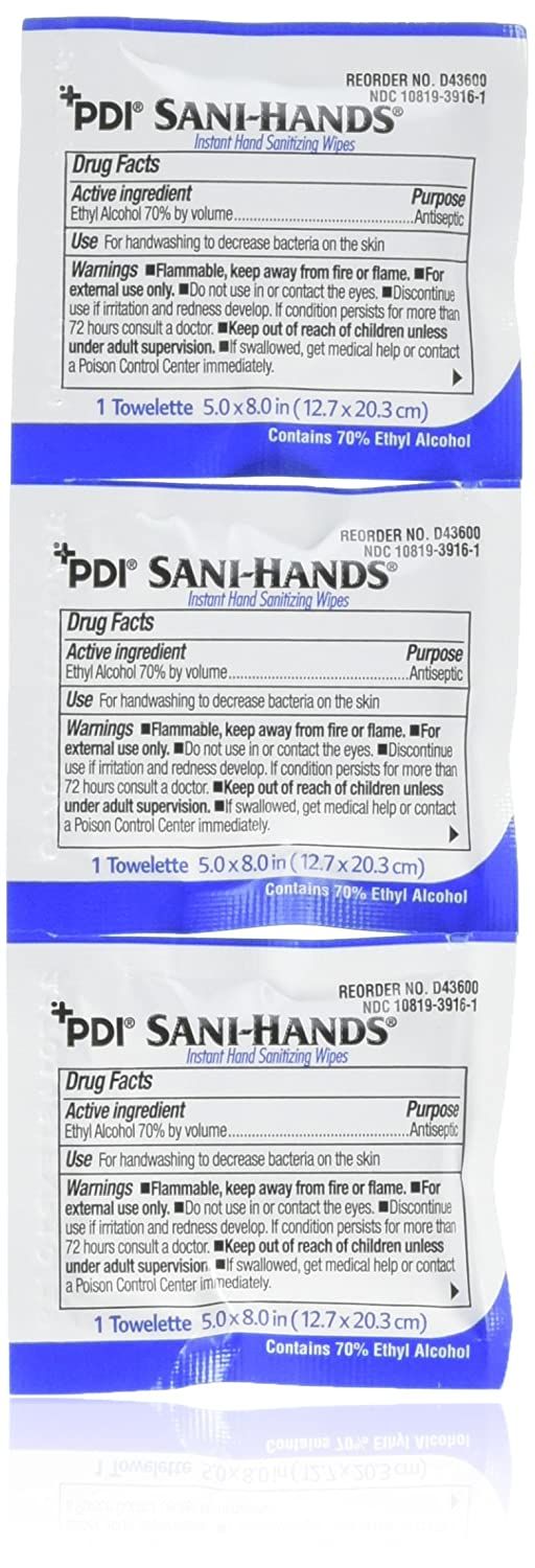 DISCDISCSani-Hands® Hand Sanitizing Wipes 100 Individual Packets