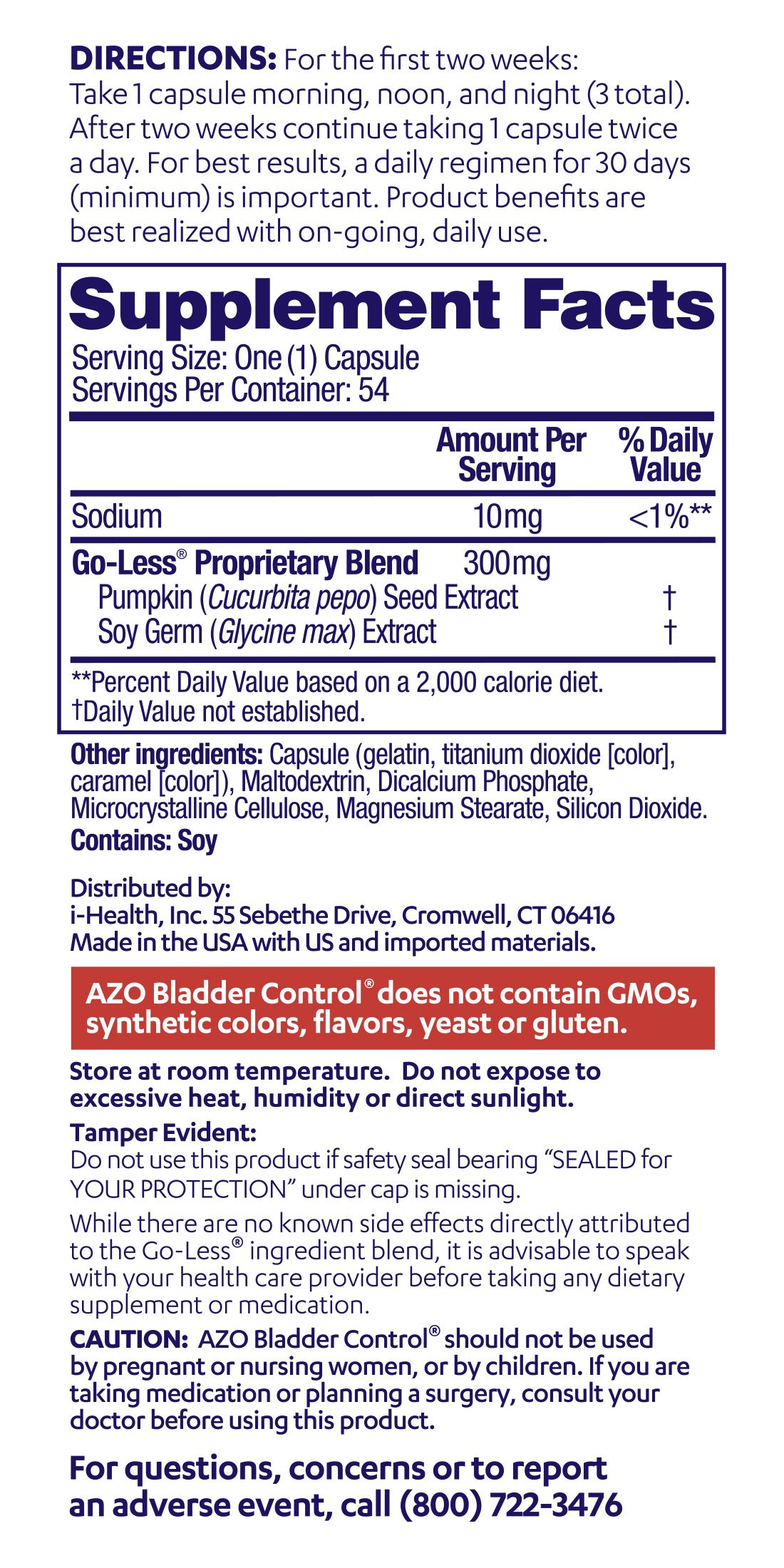 AZO® Bladder Control with Go-Less® Capsules - 54 ct