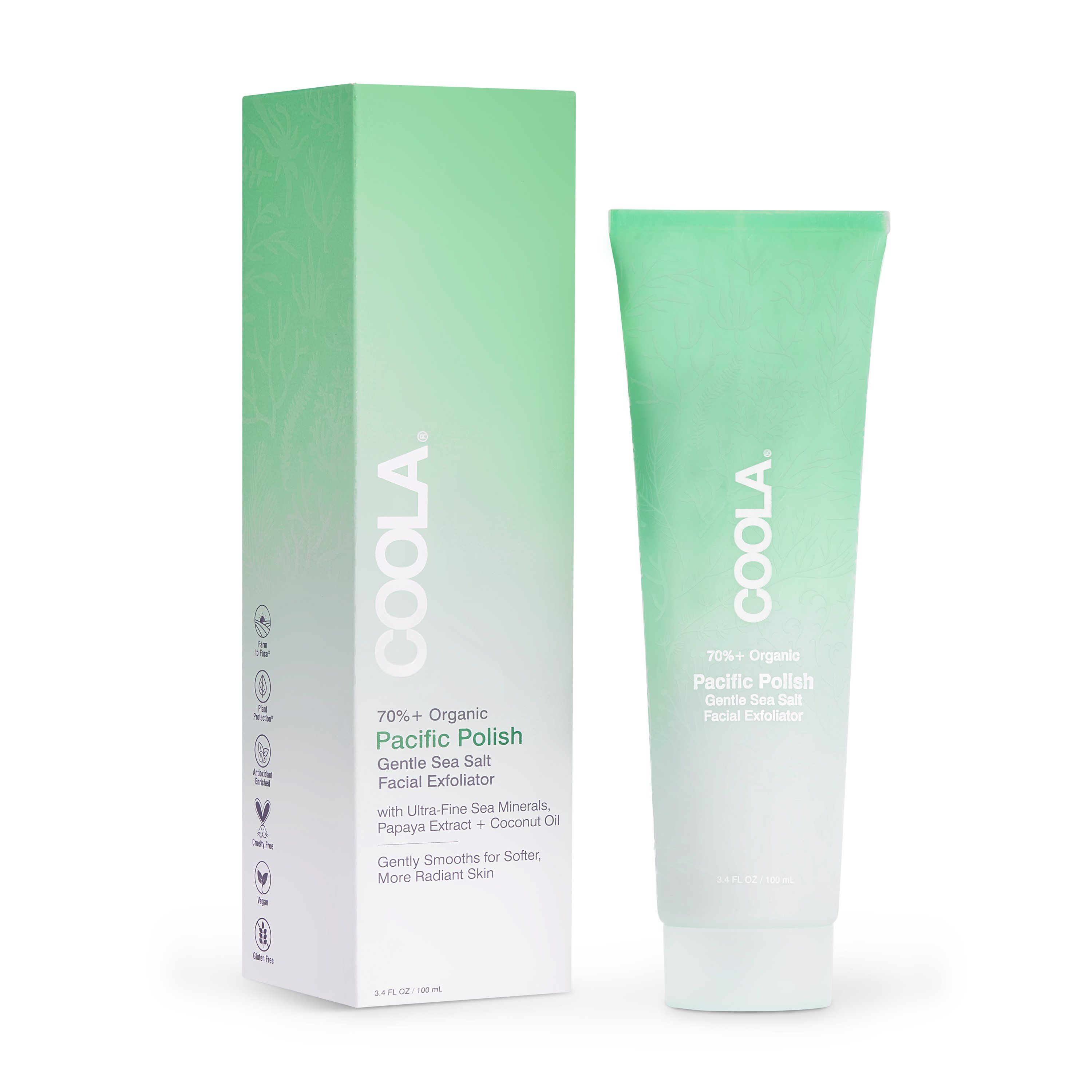 COOLA Pacific Polish Gentle Sea Salt Facial Exfoliator - 3.4 fl oz