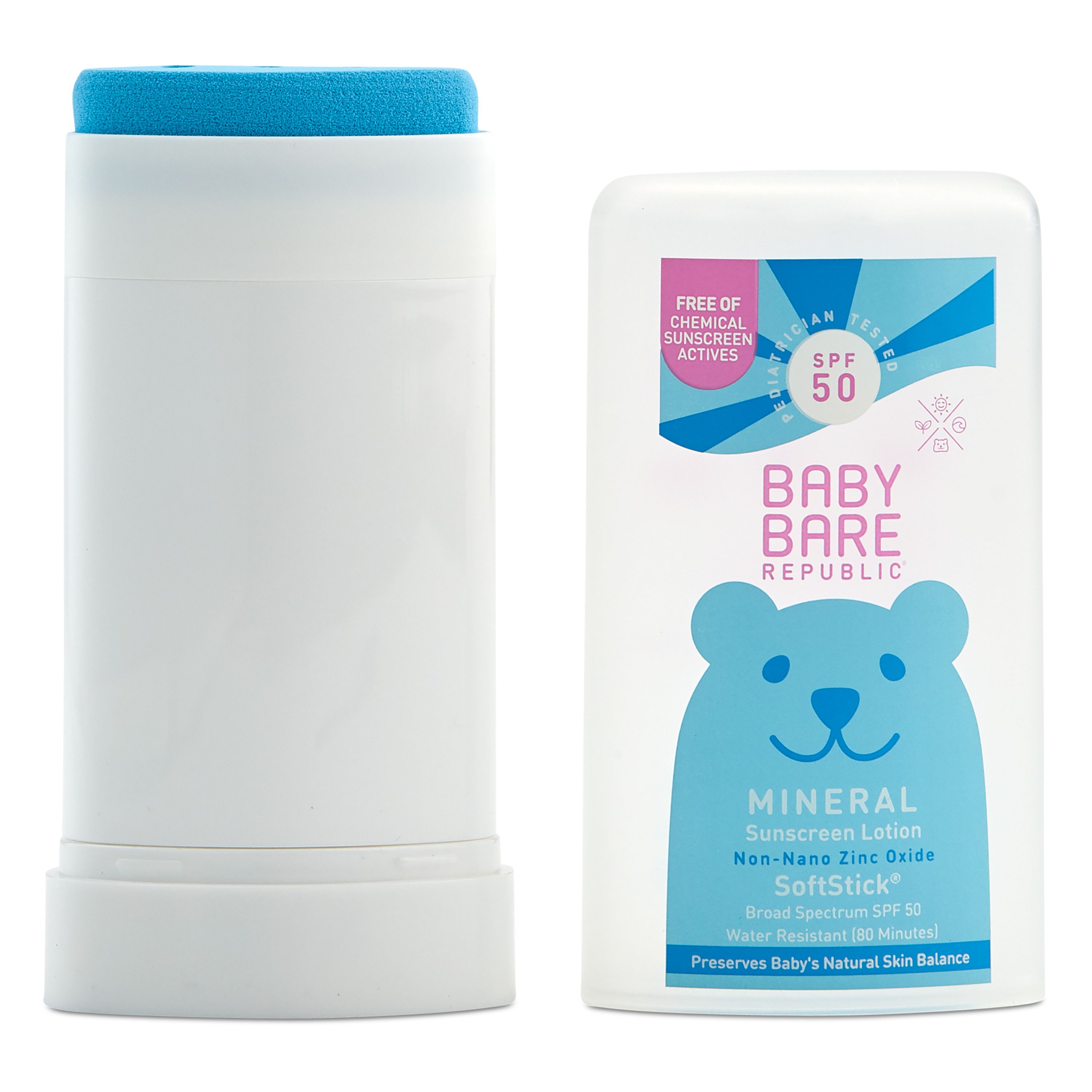 Bare Republic Mineral Baby Sunscreen Face & Body Soft Stick, Unscented, SPF 50 - .9 oz