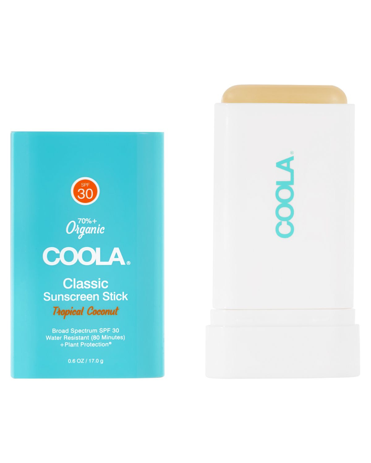 COOLA Classic Organic Sunscreen Stick, Tropical Coconut, SPF 30 - .75 fl oz