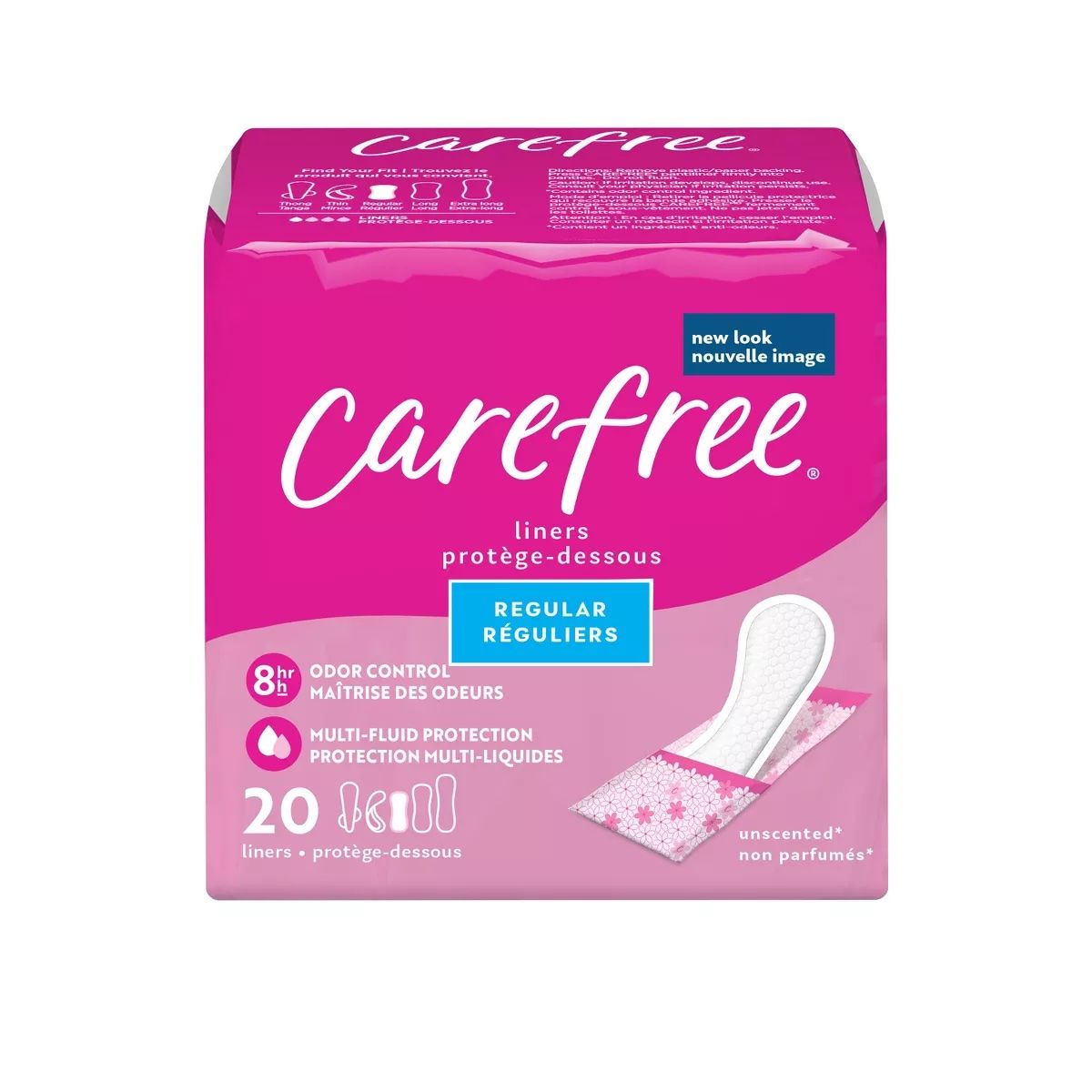 Carefree Acti-Fresh Pantiliners, Regular Unscented - 20 ct