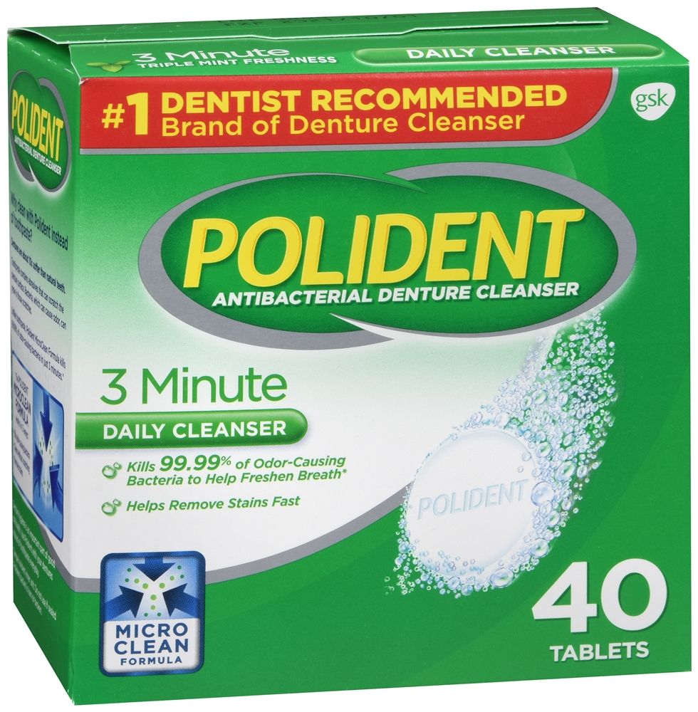 Polident 3 Minute Daily Cleanser Tablets - 40 ct