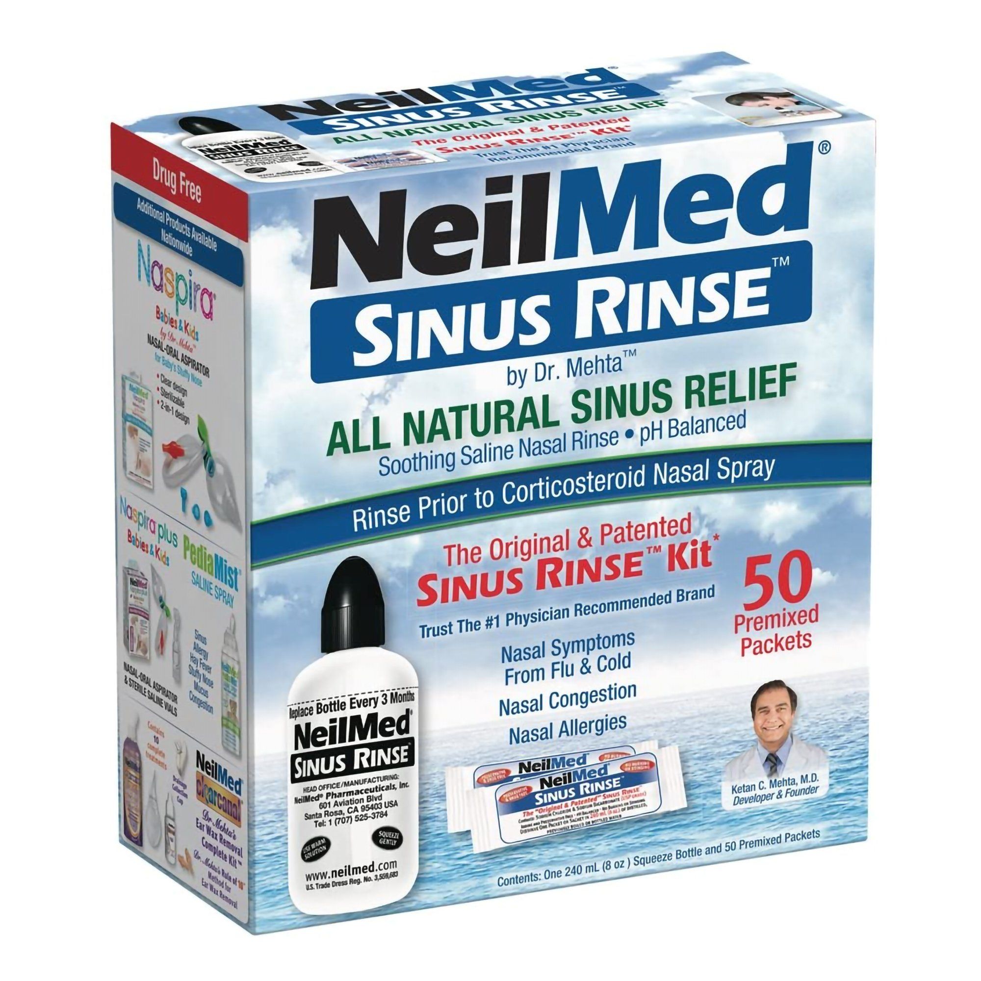 NeilMed Original Sinus Nasal Rinse Kit Packets - 50 ct