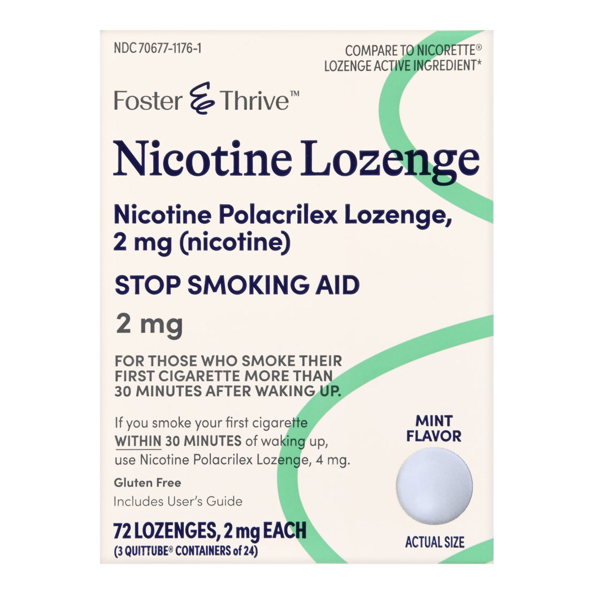 Nicorette Mini Nicotine Lozenges Stop Smoking Aid 2 mg Mint