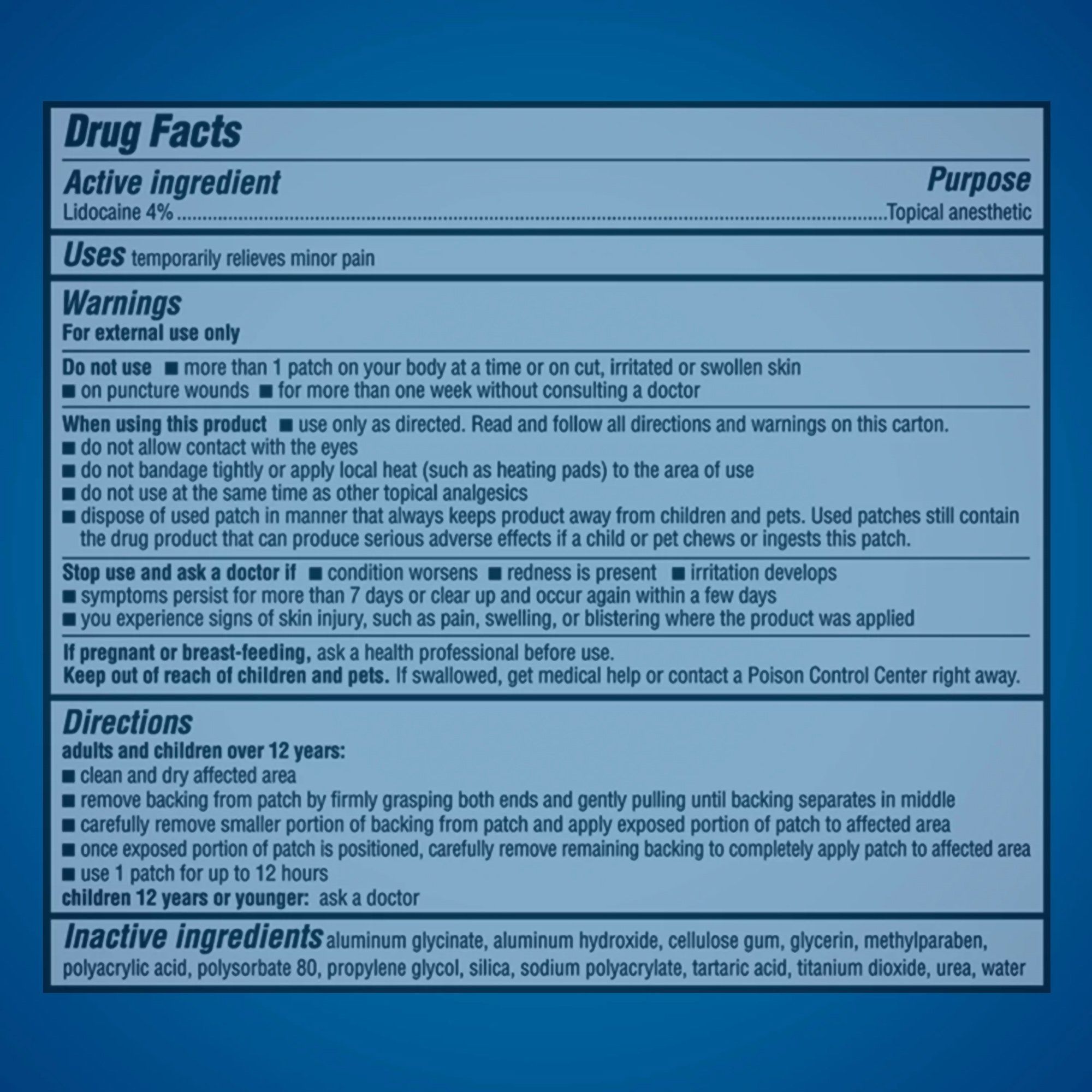 Aspercreme Max Strength 4% Lidocaine Pain Relief Patch, Fragrance Free