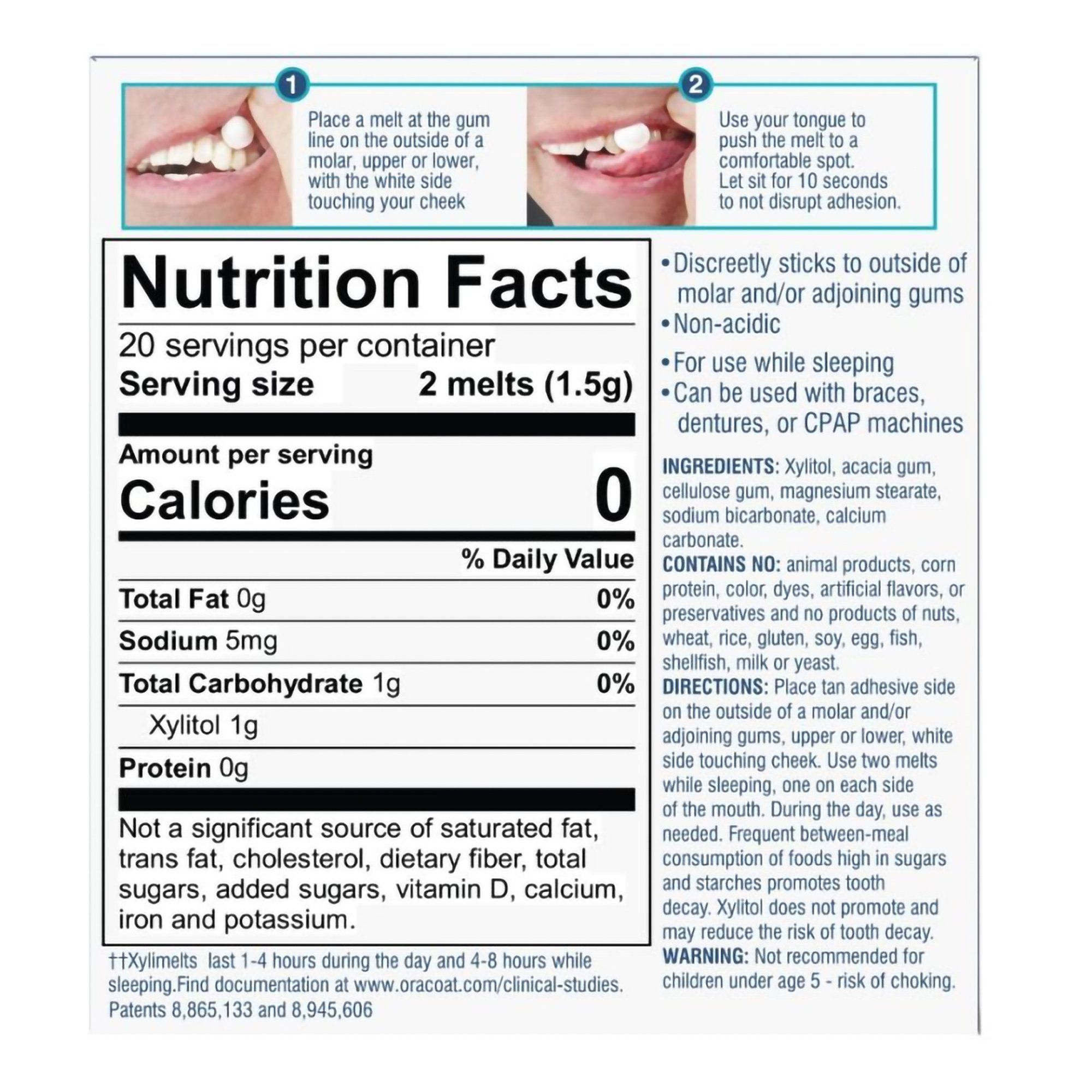 XyliMelts for Dry Mouth Relief Melts, Slightly Sweet - 40 ct