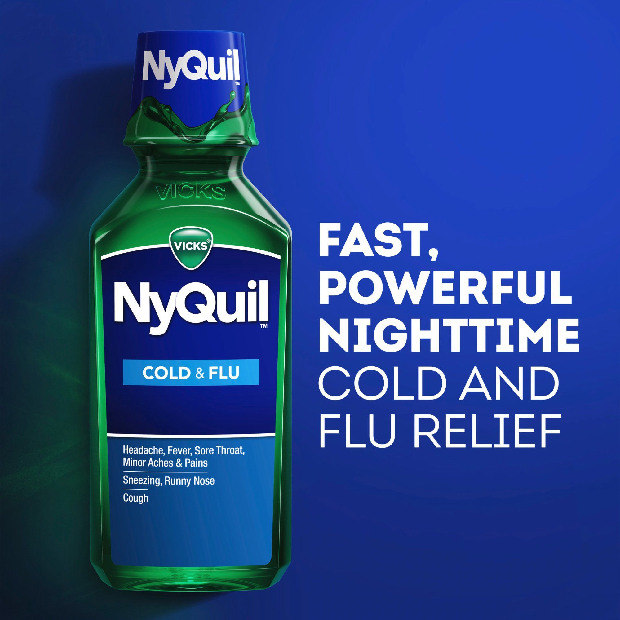 Vicks NyQuil Cold & Flu Liquid Medicine, Original Flavor - 8 fl oz