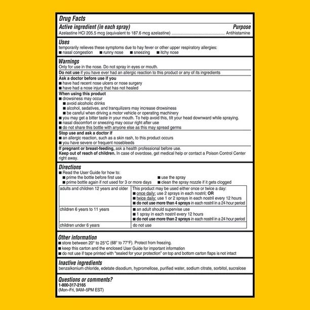 Astepro Rx Astepro Allergy Antihistamine Nasal Spray, Steroid Free - 60 Metered Sprays