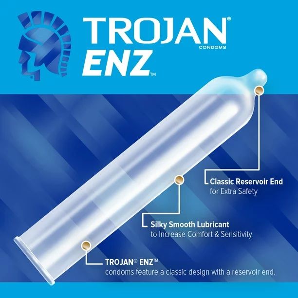 trojan-enz lubricated condoms with spermicide Astroglide Water-Based Personal Lubricant Gel main image 1