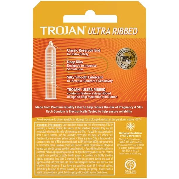 Trojan Ultra Ribbed Stimulation Condoms - 3 ct | Optum Now
