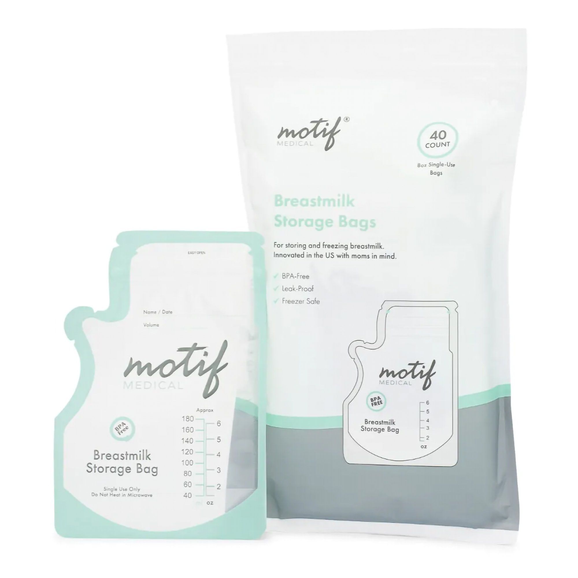 Motif Breast Milk Storage Bag, 8 oz - 40 ct | Optum Now