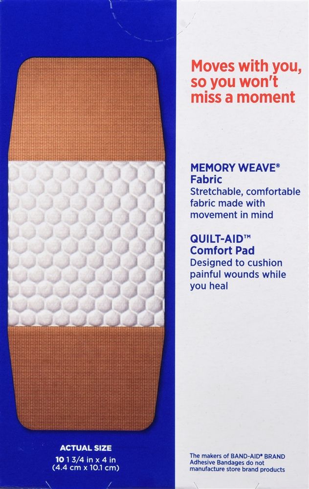 BAND-AID Flexible Fabric Adhesive Bandages Extra Large All One Size