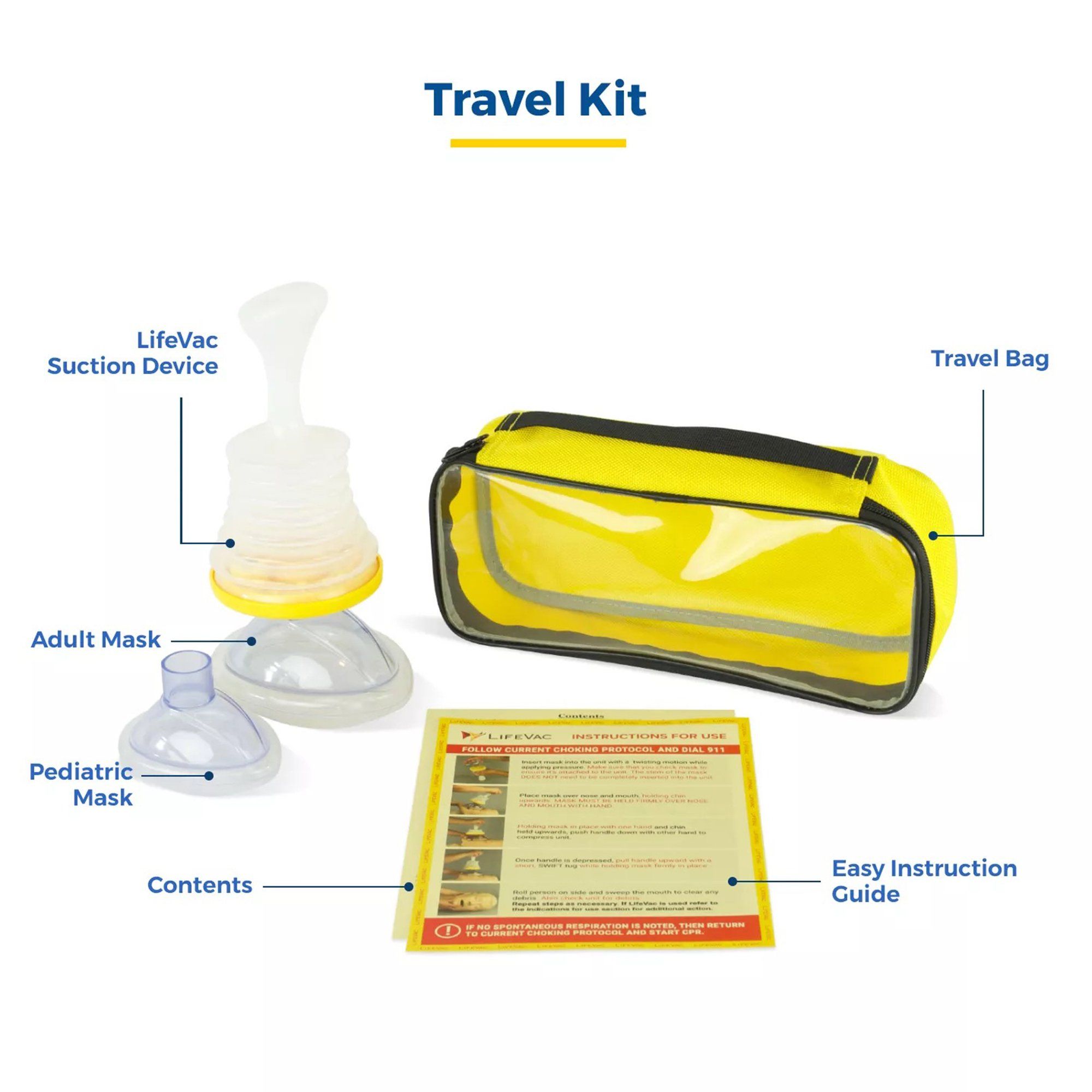 Home And Travel Portable Choking Rescue Kit, HSA FSA Eligible, 4 Sizes