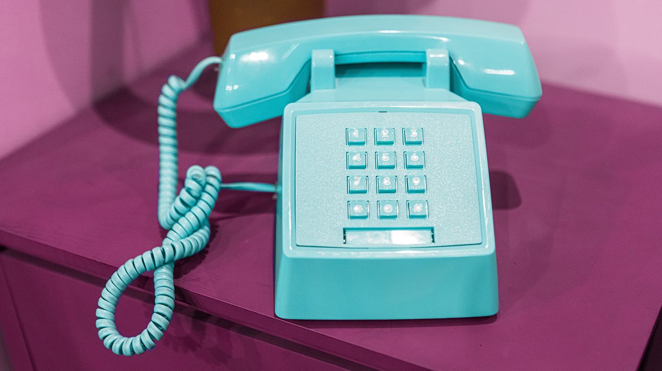 turquoise retro phone cord