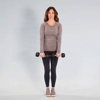 Standing dumbbell upright row