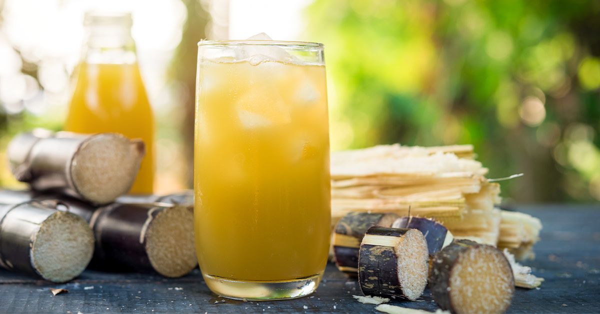 sugarcane juice drinking
