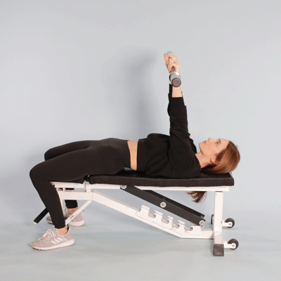 female practicing skull crushers