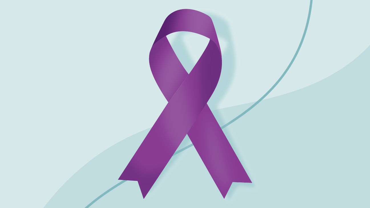 A purple ribbon like this one is worn to support domestic violence awareness. 