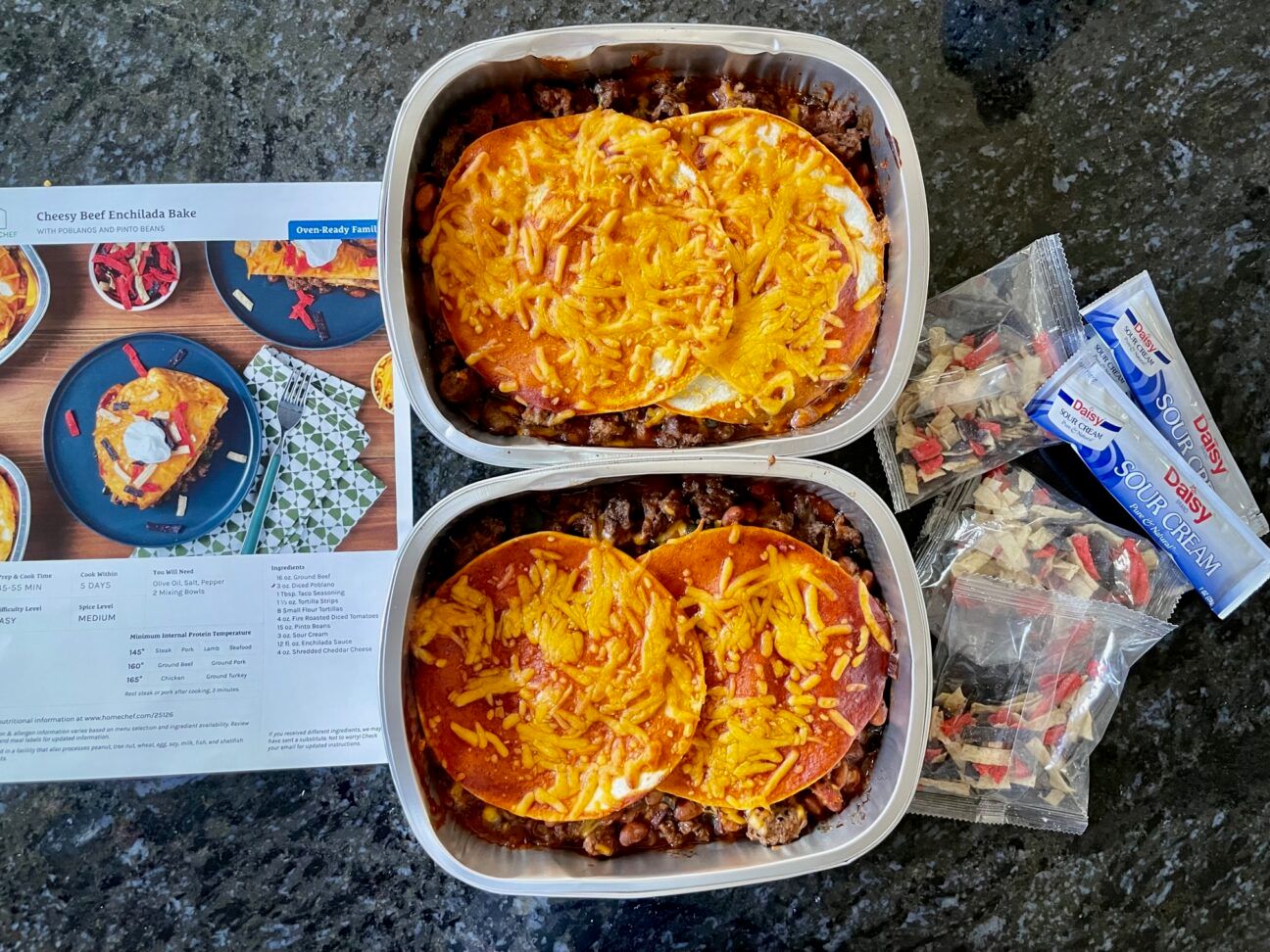 Home Chef Cheesy Beef Enchilada Bake