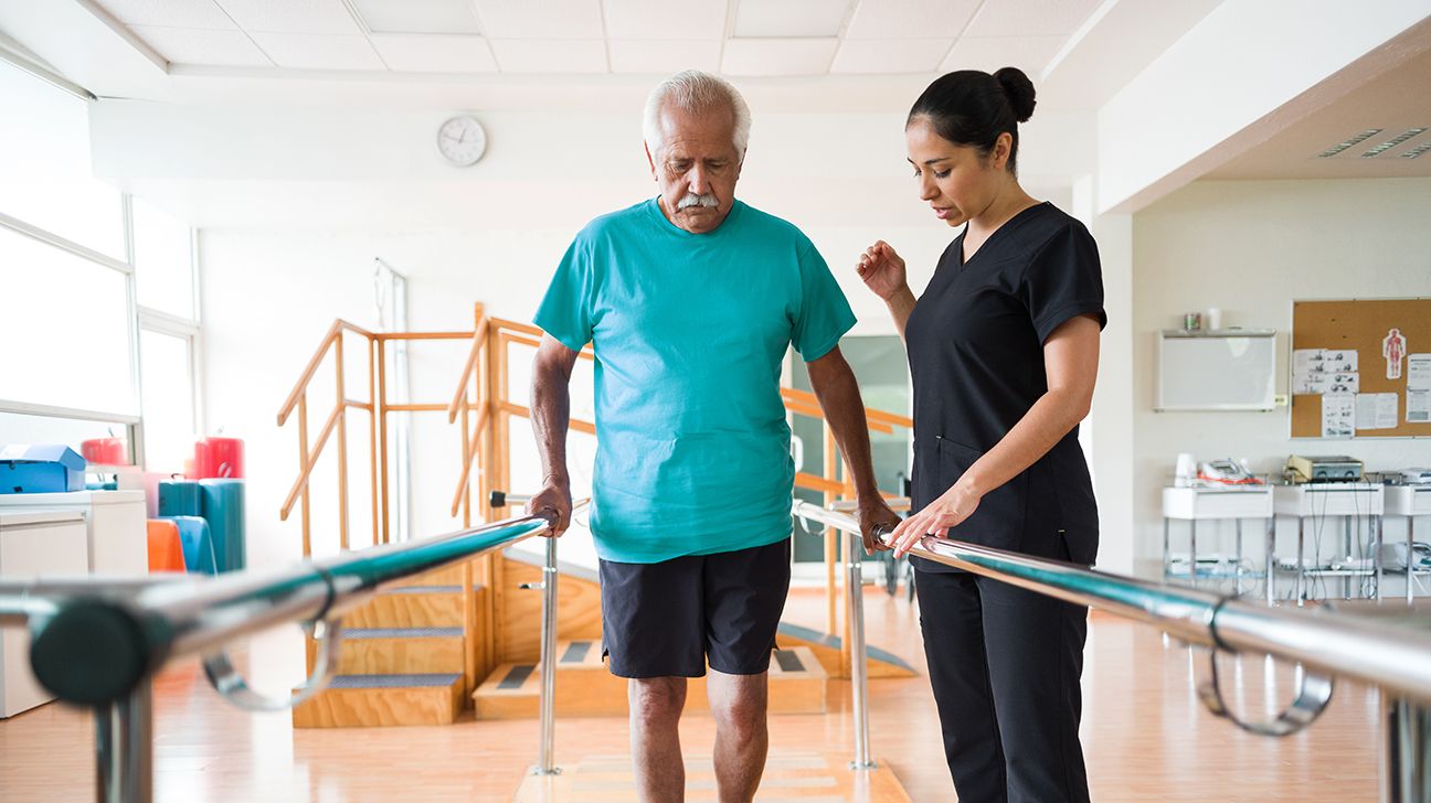 person having physical therapy following a stroke