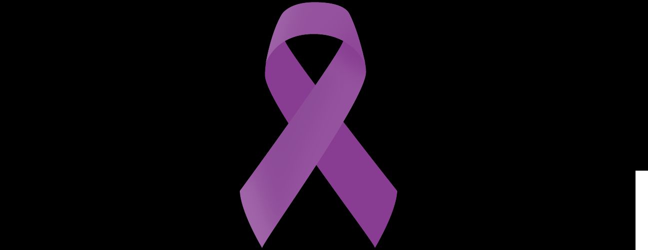 A purple ribbon like this one is worn to support domestic violence awareness. 