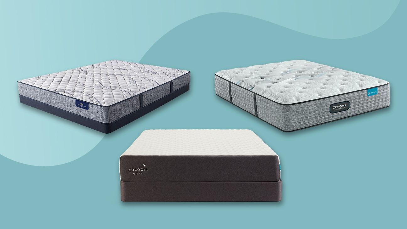Three of our top extra-firm mattress picks arranged next to each other for comparison