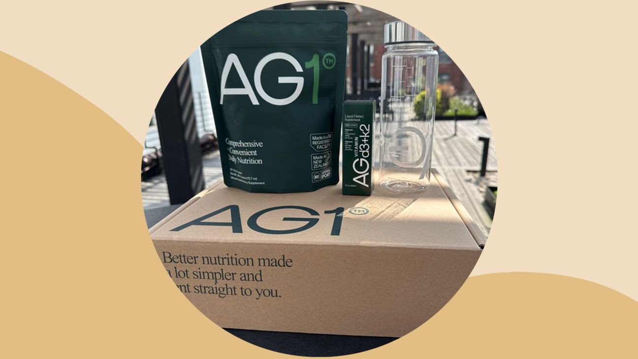 AG1 greens supplement unboxed
