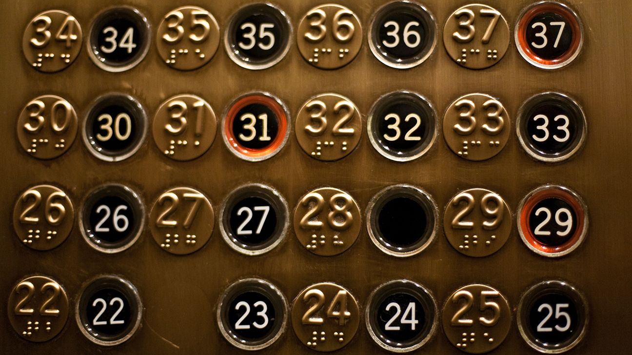 elevator buttons closeup