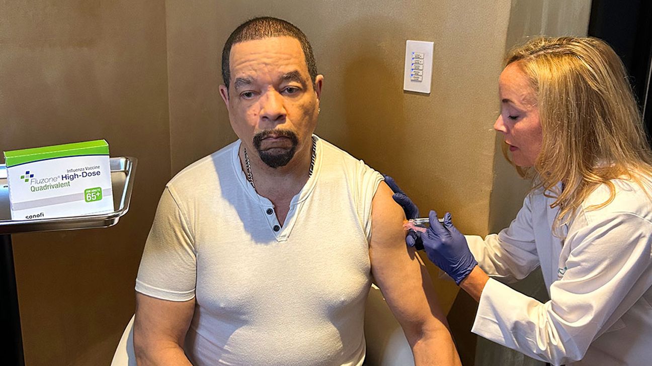 Actor and rapper Ice-T gets his flu shot.