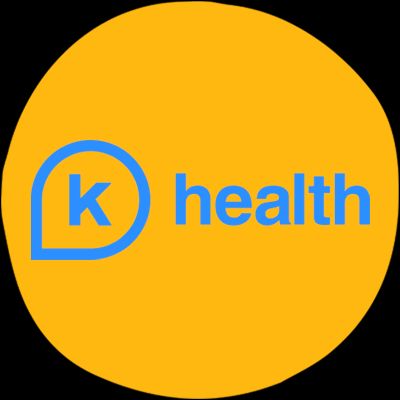 K Health logo on orange background