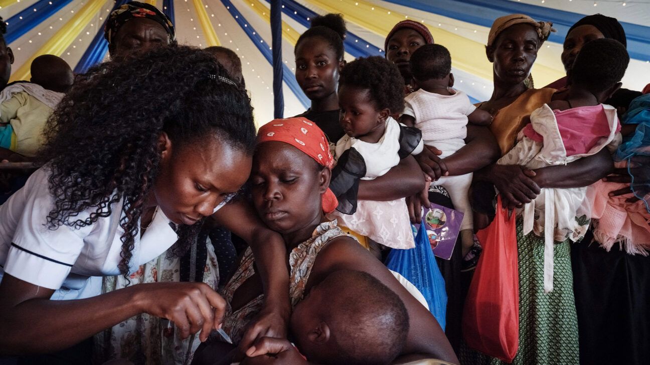 Children get the malaria vaccine.