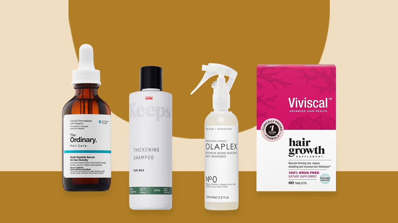 Four of our top picks for the best hair growth products placed side by side for comparison.