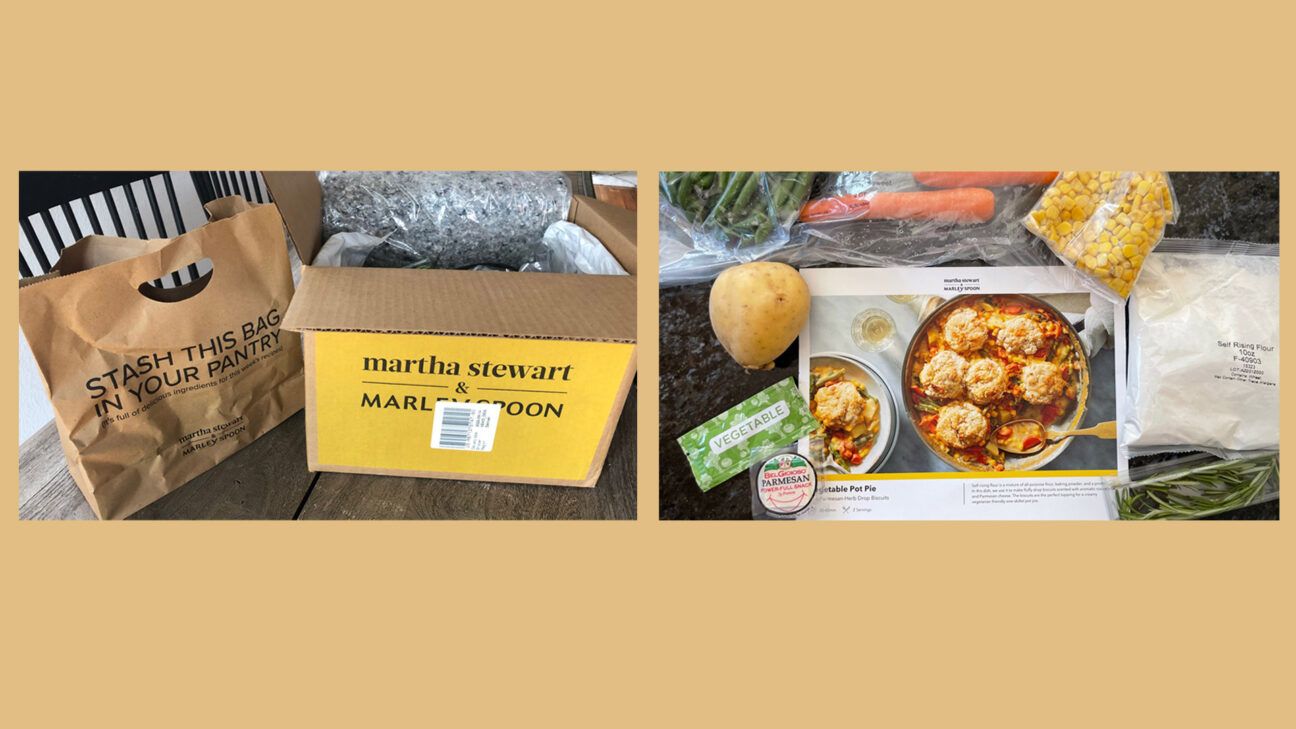 Martha and Marley Spoon delivery box and pot pie recipe