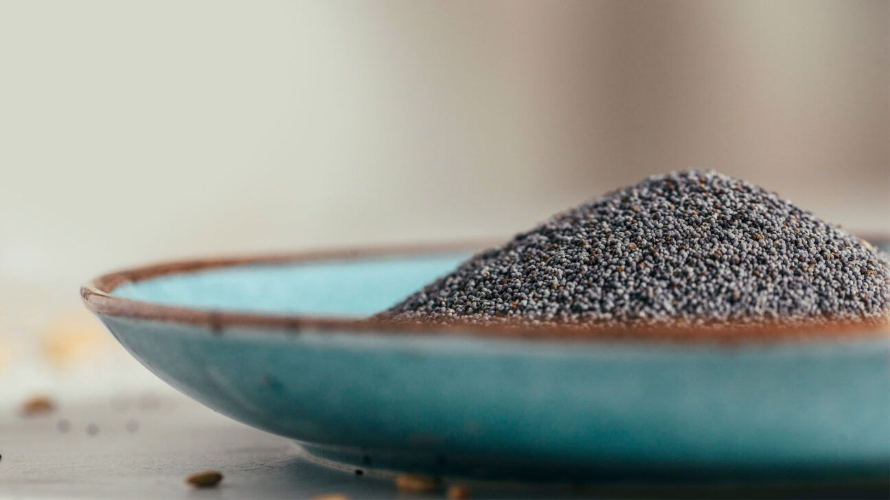 A bowl of chia seeds.