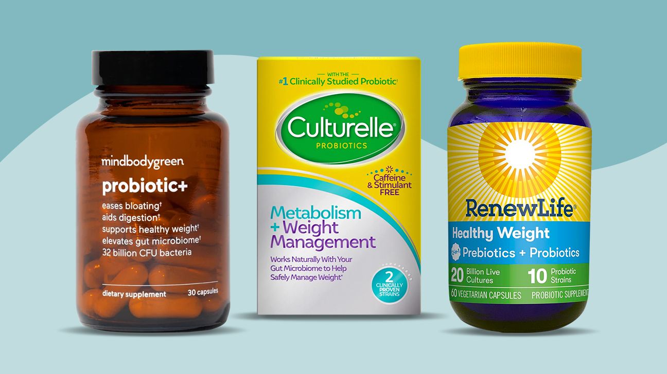 Three of the best probiotics for weight loss, including options from mindbodygreen, Culturelle, and Renew Life